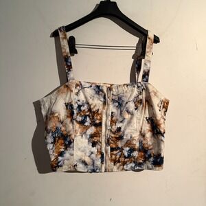 Shyanne Tie-Dye Crop Top - Blue and Brown